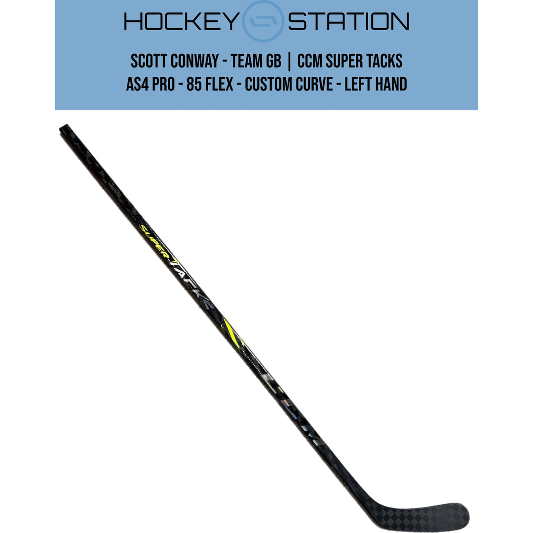 Scott Conway - Team GB | CCM Super Tacks AS4 Pro - 85 Flex - Custom Curve - Left Hand