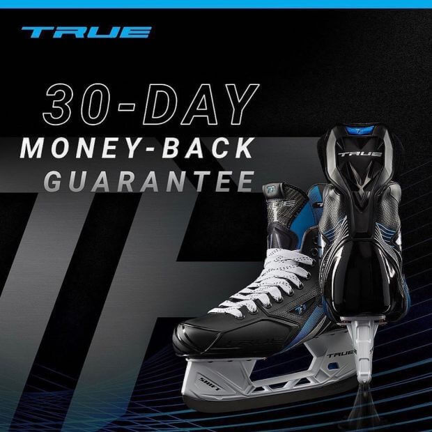30-Day Money Back Guarantee on True TF7 and TF9 Ice Hockey Skates, HockeyStation