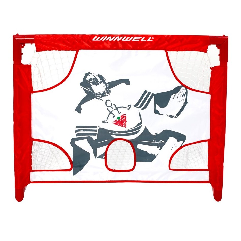 Winnwell Hockey Collapsible PVC Mini Net & Target W/2 Sticks, Ball & Case