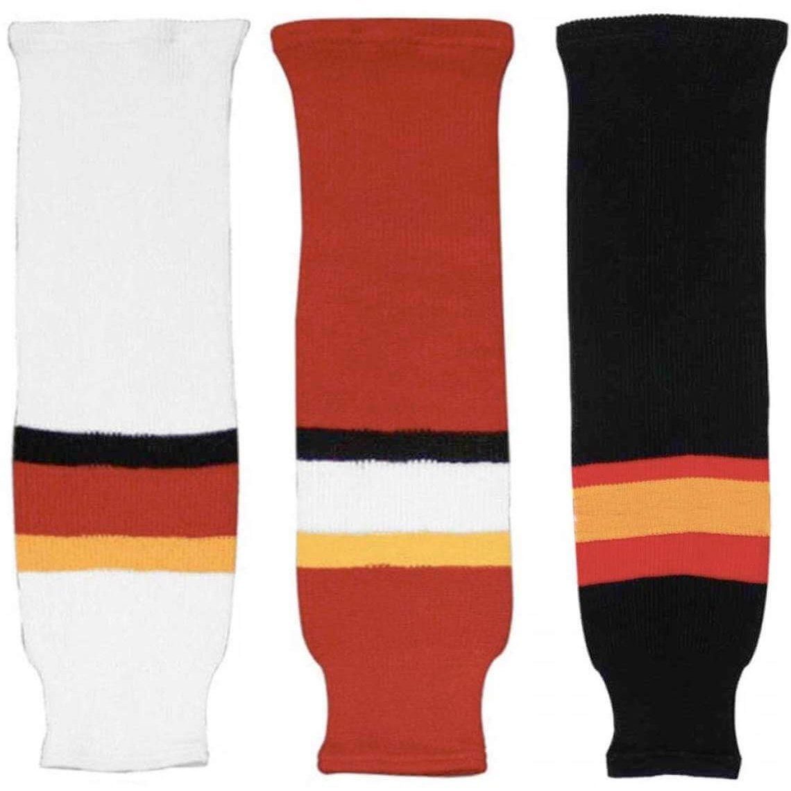 Calgary Flames Knitted Hockey Socks - Senior
