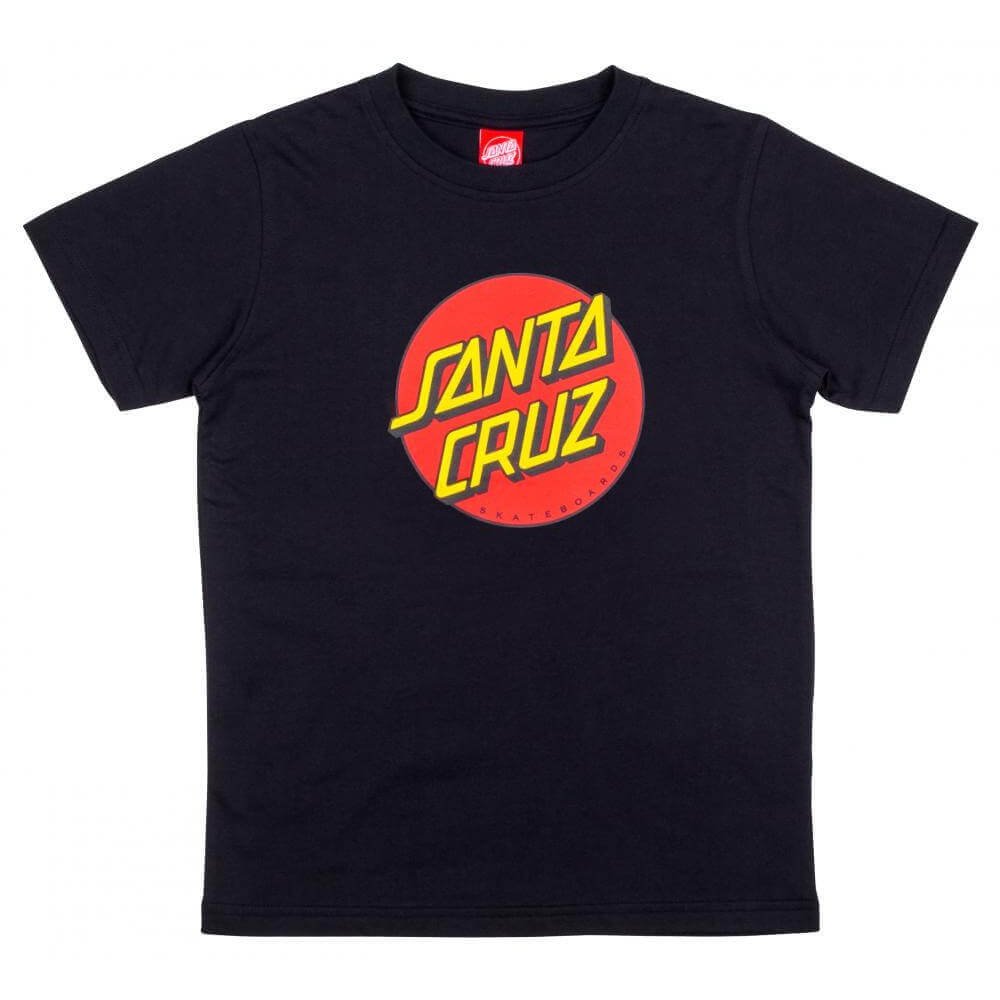 Santa Cruz Classic Dot T-Shirt Black Youth