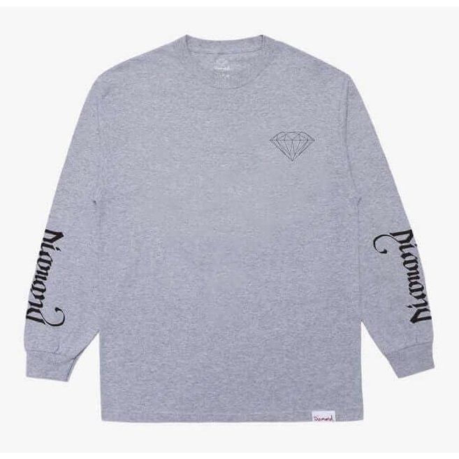 Diamond Supply Co. Double Read Long Sleeve T-Shirt Grey