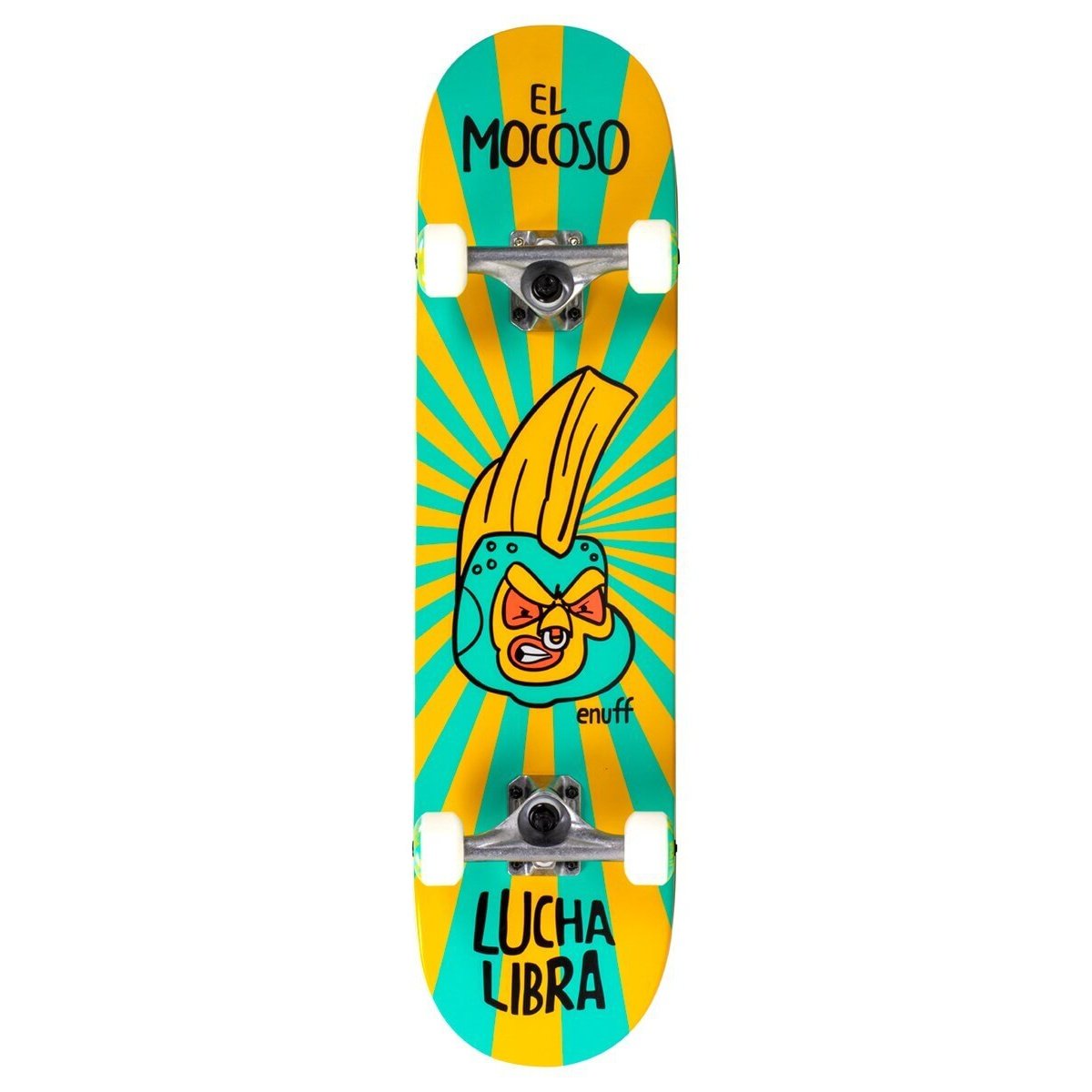 Enuff Lucha Libre Yellow/Blue Complete Skateboard 7.75"