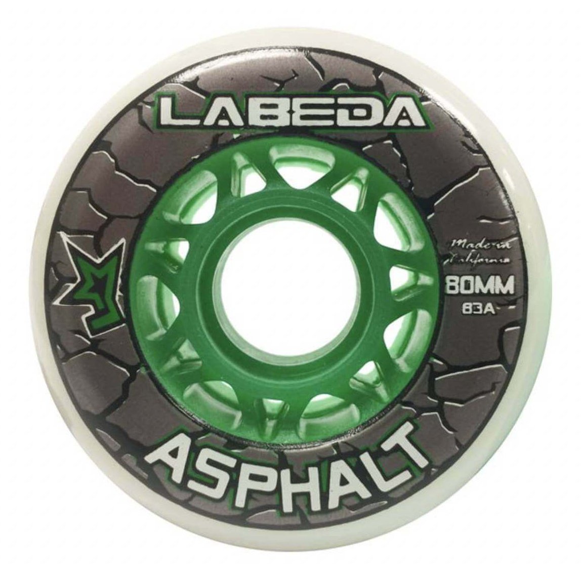 Labeda Asphalt Natural / Green Wheel (Single) - 80MM