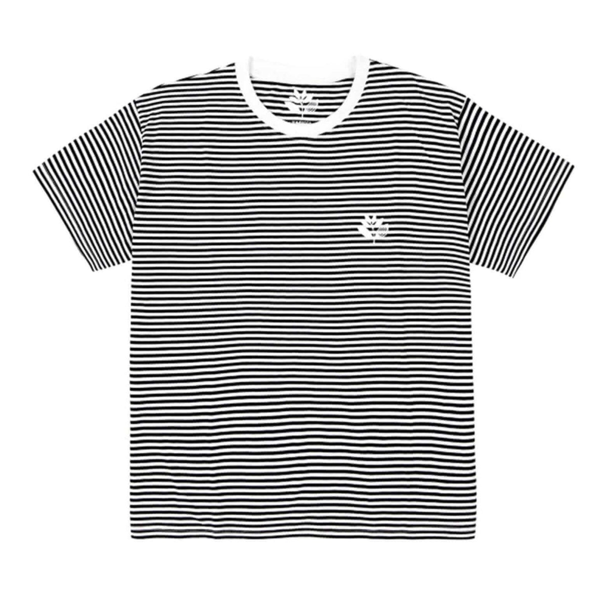 Magenta Striped Plant T-Shirt Black/White