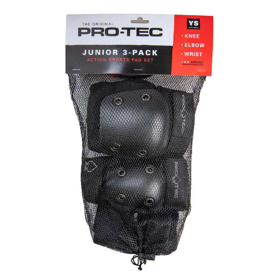 Pro-Tec Black 3 Pack Pad Set - Junior