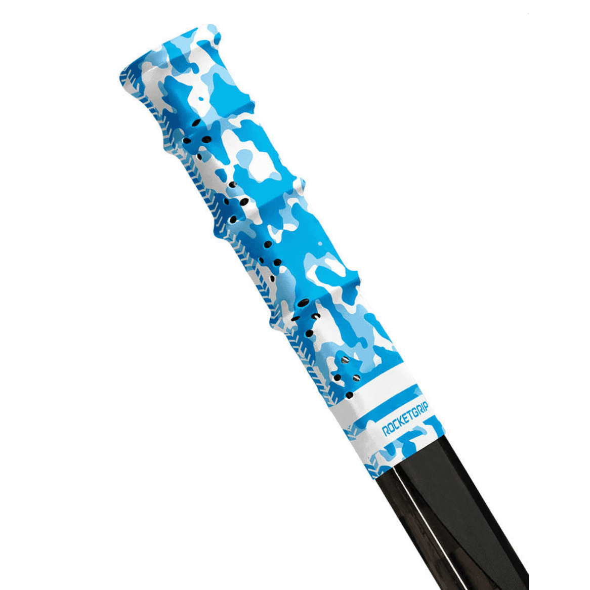 RocketGrip Color Hole Hockey Grip - Camo Blue / White