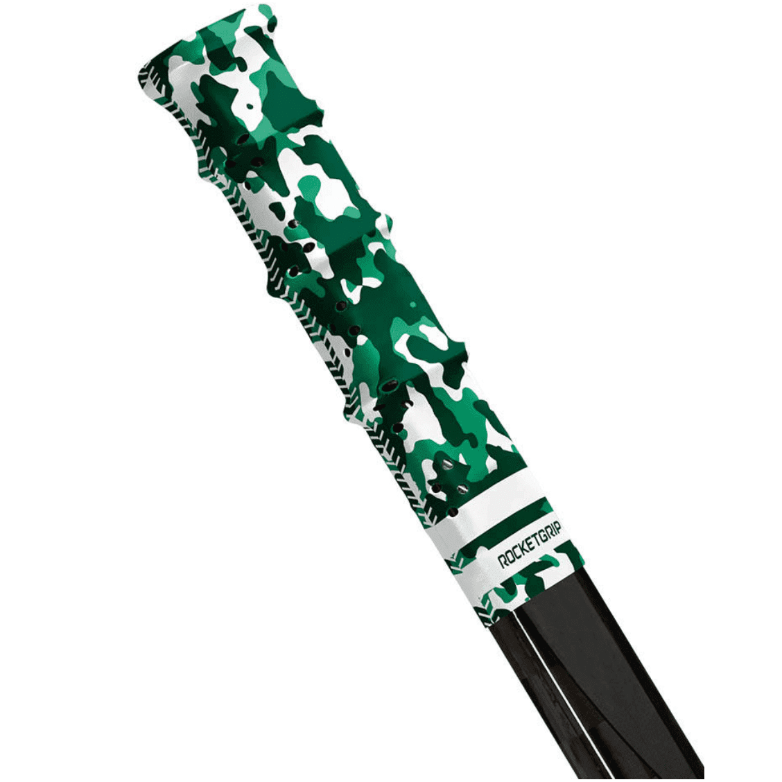 RocketGrip Color Hole Hockey Grip - Camo Green / White