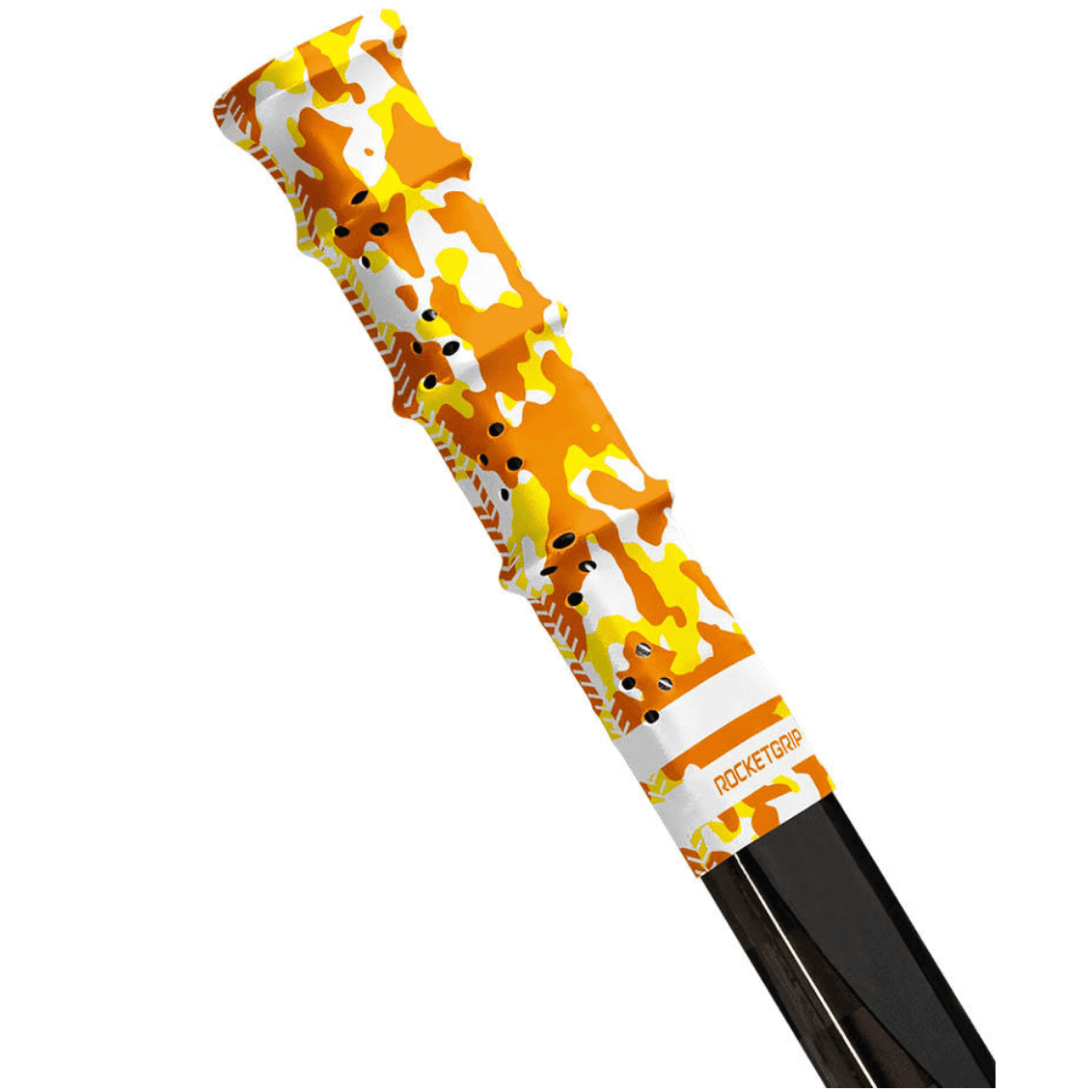RocketGrip Color Hole Hockey Grip - Camo Yellow / White
