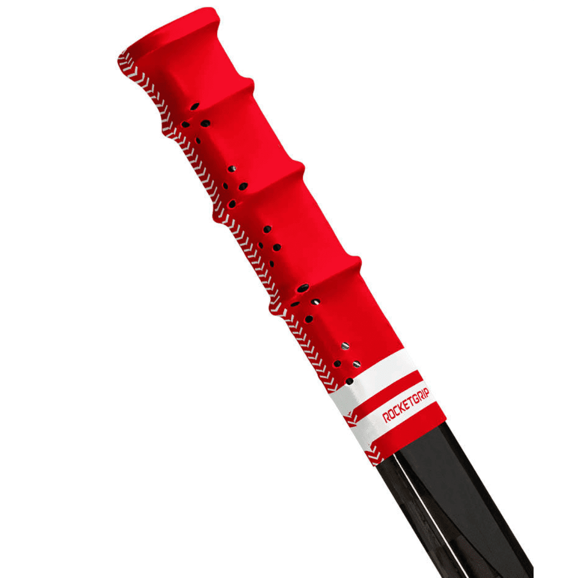 RocketGrip Color Hole Hockey Grip - Red / White