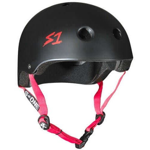 S1 Lifer Helmet Matte Black with Red Straps