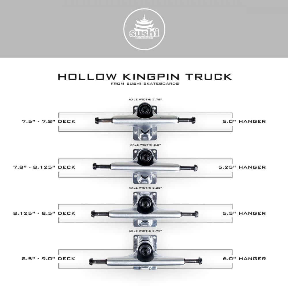 Sushi Hollow Kingpin Polished Trucks 5.5" (Pair)